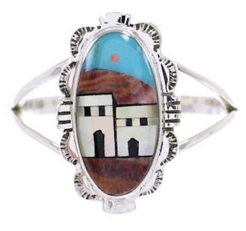 Multicolor Native American Design Jewelry Ring Size 5-1/4 YS69150