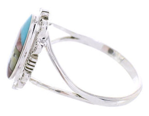 Multicolor Native American Design Jewelry Ring Size 5-1/4 YS69150