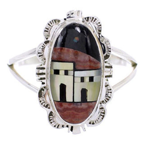 Native American Design Multicolor Jewelry Ring Size 5-1/4 YS69169