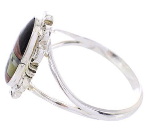 Native American Design Multicolor Jewelry Ring Size 8-1/2 YS69171