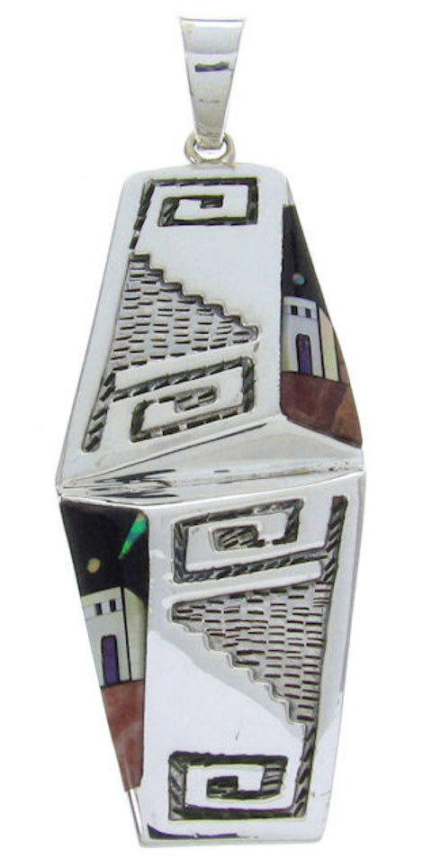 Multicolor Native American Village Design Jewelry Pendant YS69786