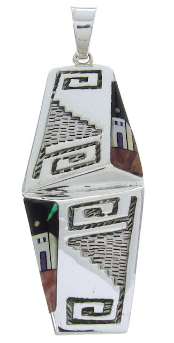 Multicolor Native American Village Design Jewelry Pendant YS69786