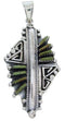 Genuine Sterling Silver Overlay Turquoise Needlepoint Pendant BW69946