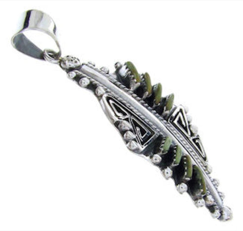 Genuine Sterling Silver Overlay Turquoise Needlepoint Pendant BW69946