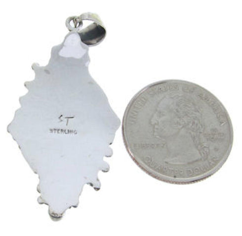 Genuine Sterling Silver Overlay Turquoise Needlepoint Pendant BW69946