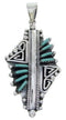 Overlay Turquoise Genuine Sterling Silver Needlepoint Pendant BW69949