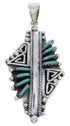 Overlay Turquoise Genuine Sterling Silver Needlepoint Pendant BW69949
