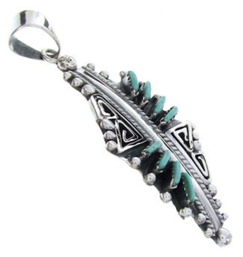 Overlay Turquoise Genuine Sterling Silver Needlepoint Pendant BW69949