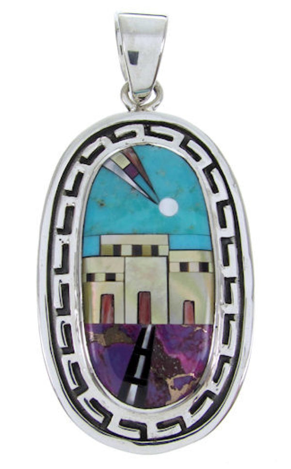Multicolor Jewelry Native American Village Design Pendant YS69937