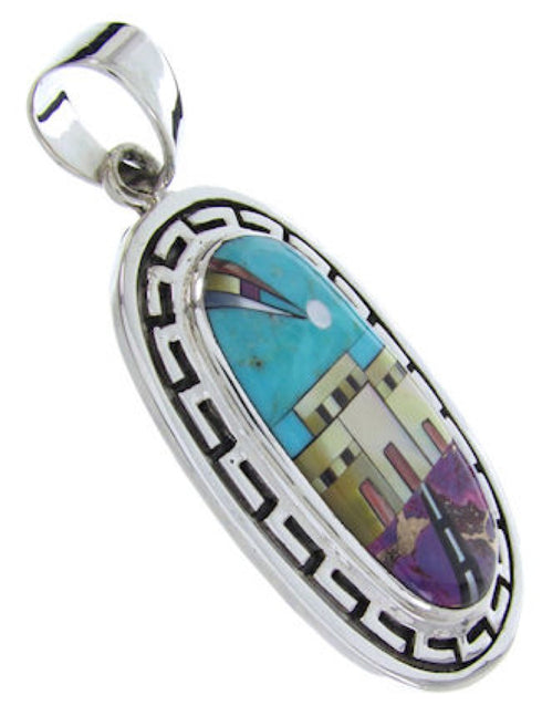 Multicolor Jewelry Native American Village Design Pendant YS69937