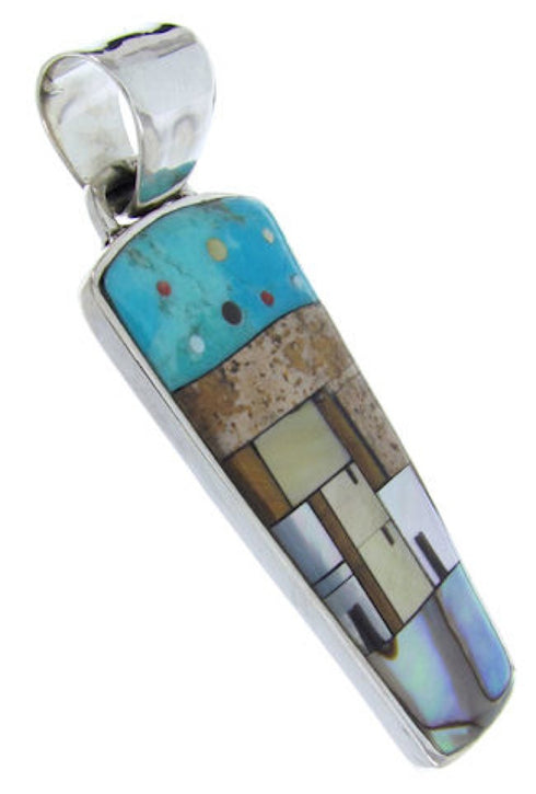 Multicolor Sterling Silver Native American Design Pendant YS69982