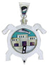 Native American Village Design Multicolor Turtle Pendant YS69991