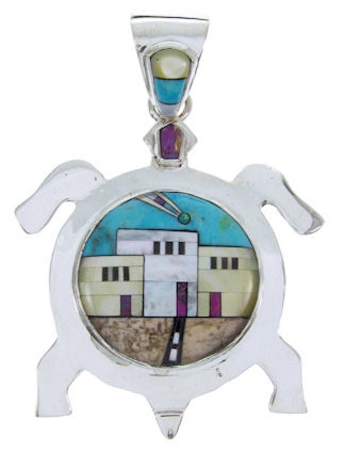 Native American Design Multicolor Turtle Jewelry Pendant YS69992
