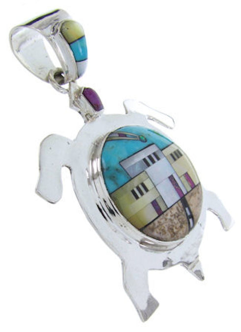 Native American Design Multicolor Turtle Jewelry Pendant YS69992