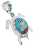 Native American Village Design Multicolor Turtle Pendant YS69994