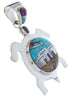 Native American Design Silver Multicolor Turtle Pendant YS69995
