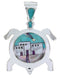 Native American Design Silver Multicolor Turtle Pendant YS69998
