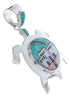 Native American Design Silver Multicolor Turtle Pendant YS69998