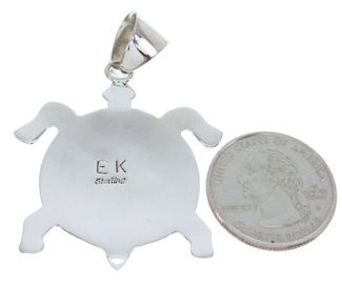 Native American Design Silver Multicolor Turtle Pendant YS69998