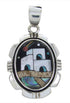 Native American Design Silver Multicolor Jewelry Pendant YS70087