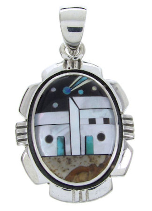 Native American Design Silver Multicolor Jewelry Pendant YS70088