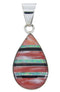Southwestern Red Oyster Shell Multicolor Inlay Pendant AW69940