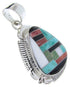Turquoise Multicolor Inlay Sterling Silver Pendant AW69917