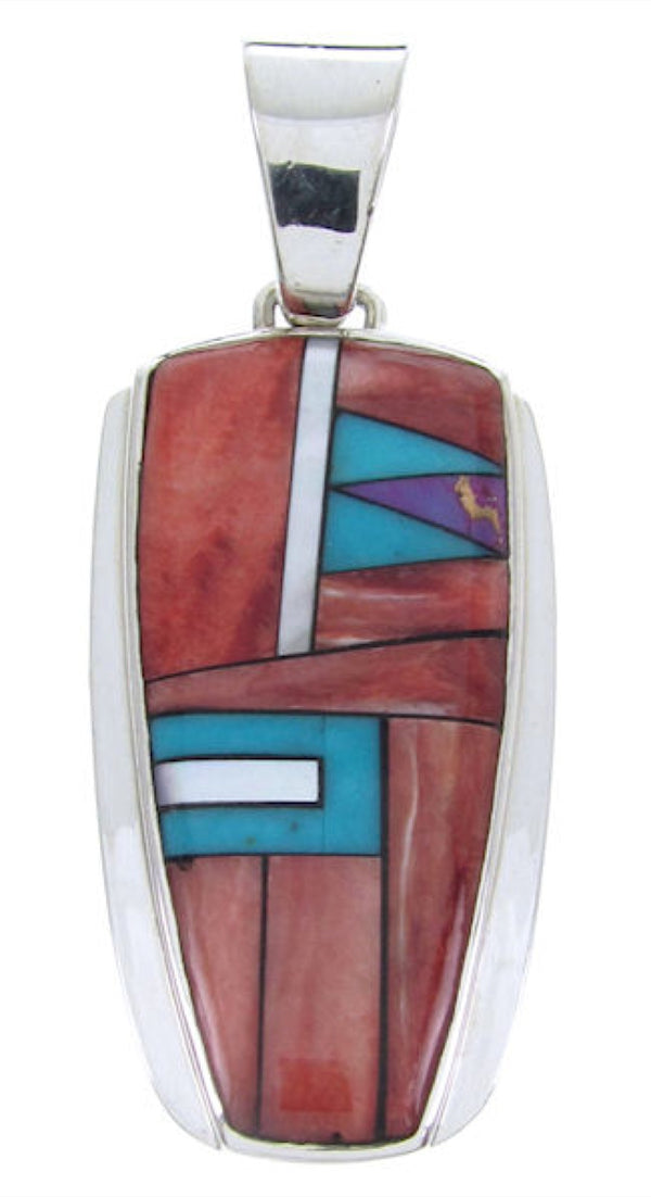 Red Oyster Shell Multicolor Sterling Silver Jewelry Pendant AW69910