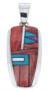 Red Oyster Shell Multicolor Sterling Silver Jewelry Pendant AW69910