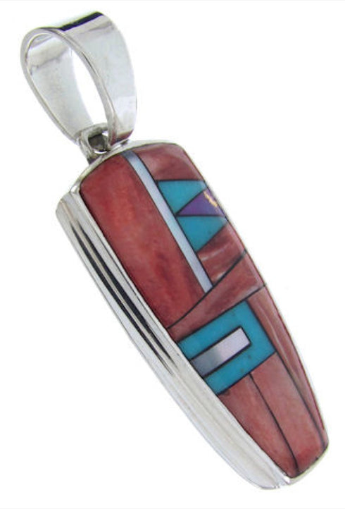 Red Oyster Shell Multicolor Sterling Silver Jewelry Pendant AW69910