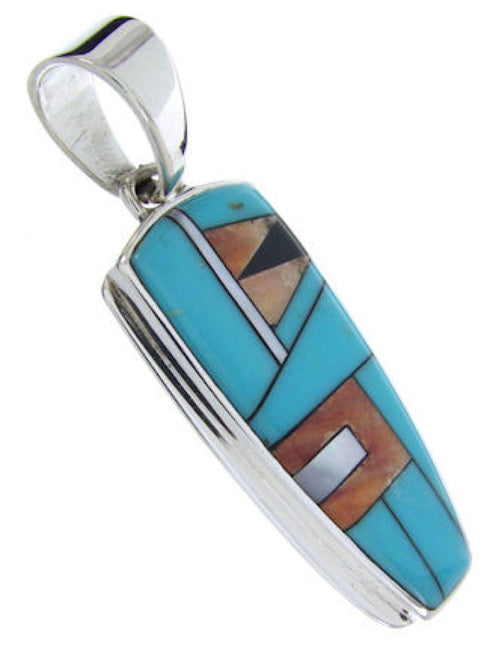 Southwest Sterling Silver Turquoise Multicolor Jewelry Pendant AW69914