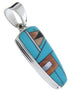 Southwest Sterling Silver Turquoise Multicolor Jewelry Pendant AW69914