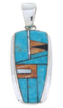 Turquoise And Multicolor Inlay Sterling Silver Slide Pendant AW69916