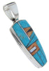 Turquoise And Multicolor Inlay Sterling Silver Slide Pendant AW69916