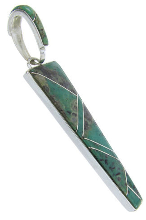 Southwest Turquoise Inlay And Sterling Silver Jewelry Pendant AW70475