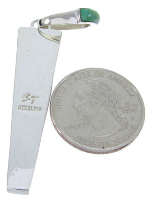 Southwest Turquoise Inlay And Sterling Silver Jewelry Pendant AW70475