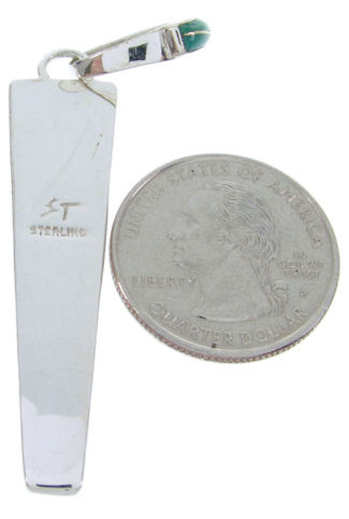 Sterling Silver Southwestern Jewelry Turquoise Inlay Pendant AW70478