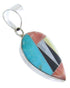 Turquoise Oyster Shell Multicolor Silver Southwestern Pendant AW70086