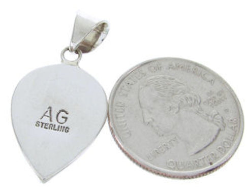 Turquoise Oyster Shell Multicolor Silver Southwestern Pendant AW70086