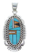 Sterling Silver Turquoise Oyster Shell Multicolor Pendant AW70051