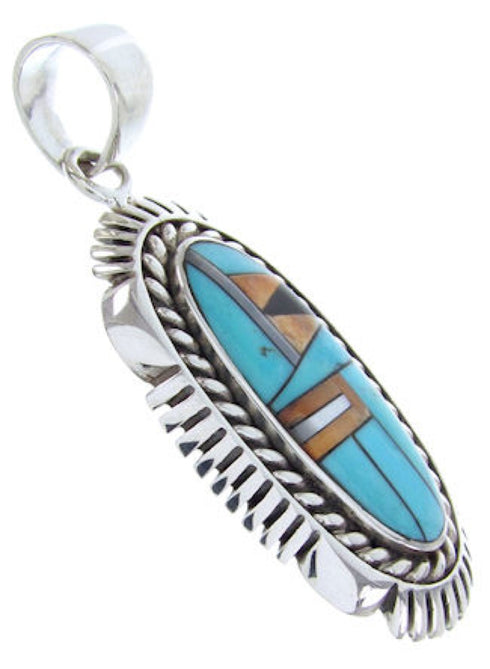 Sterling Silver Turquoise Oyster Shell Multicolor Pendant AW70051