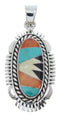 Turquoise Oyster Shell Multicolor Sterling Silver Pendant AW70055