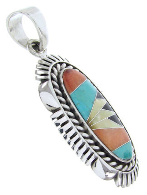 Turquoise Oyster Shell Multicolor Sterling Silver Pendant AW70055