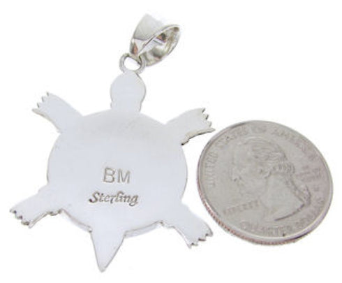 Turquoise Multicolor Southwest Turtle Silver Slide Pendant AW70174