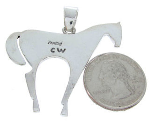 Southwest Silver And Multicolor Horse Jewelry Pendant YS70212