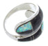 Midnight Sky Whiterock Jewelry Black And Opal Ring Size 6 YS70312