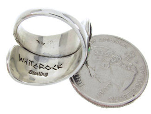 Midnight Sky Whiterock Jewelry Black And Opal Ring Size 6 YS70312