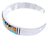 Multicolor Inlay Genuine Sterling Silver Cuff Bracelet BW70388