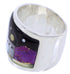 Silver Multicolor Native American Design Ring Size 6-1/2 YS71208