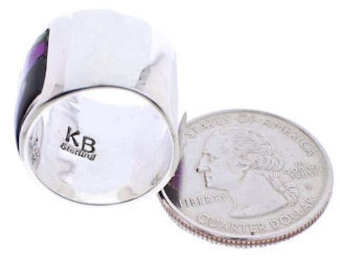 Silver Multicolor Native American Design Ring Size 6-1/2 YS71208